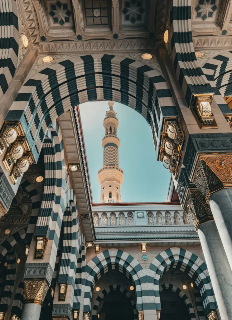 Détail architectural de la mosquée du Prophète à Médine